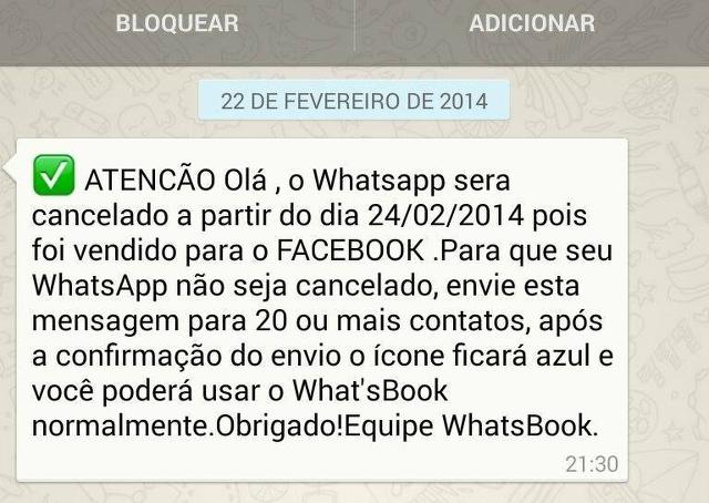O WhatsApp não irá mudar para WhatsBook; corrente falsa engana usuários