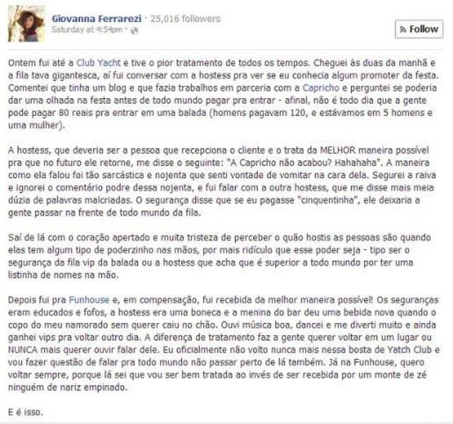 Blogueira da ‘Capricho’ vira piada após tentar furar fila de boate
