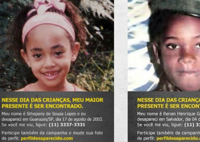 Criança no perfil do Facebook? Que tal colocar uma desaparecida?