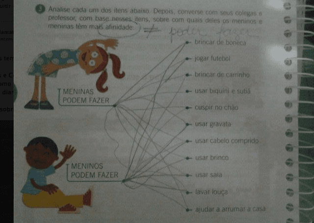 Tia de estudante acusa livro didático de sexista e gera debate na internet