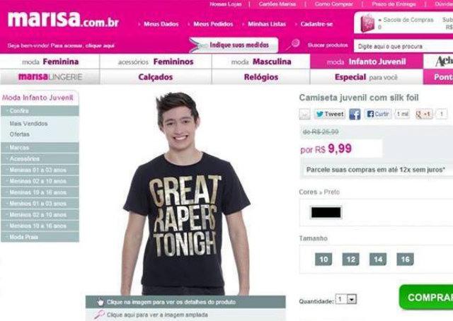 Marisa, estupradores e sua mania de usar roupas com frases em inglês (mesmo sem saber o que significam)