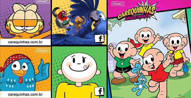 Personagens ficam carecas para campanha de combate ao câncer infantil
