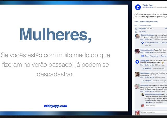 Mulheres já podem desabilitar cadastro automático no Tubby