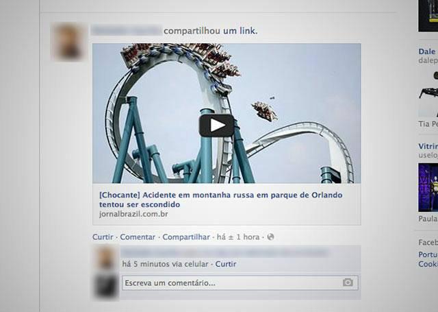 Poder do compartilhamento: vídeo de acidente em montanha-russa em Orlando é falso