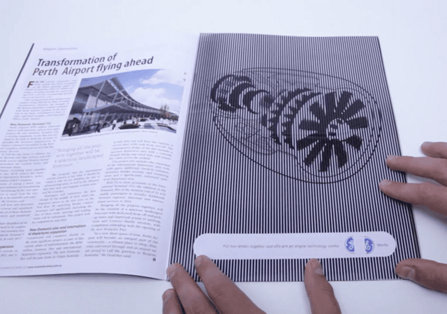 GE faz motor funcionar com anúncio de revista