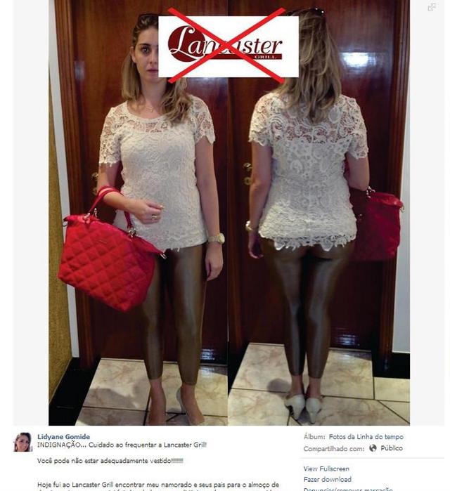 Caso Lancaster Grill: cliente alega ter sido expulsa de restaurante por causa de sua roupa