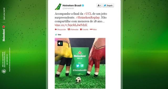 Heineken utiliza dedos personalizados para produzir replays da final da Champions
