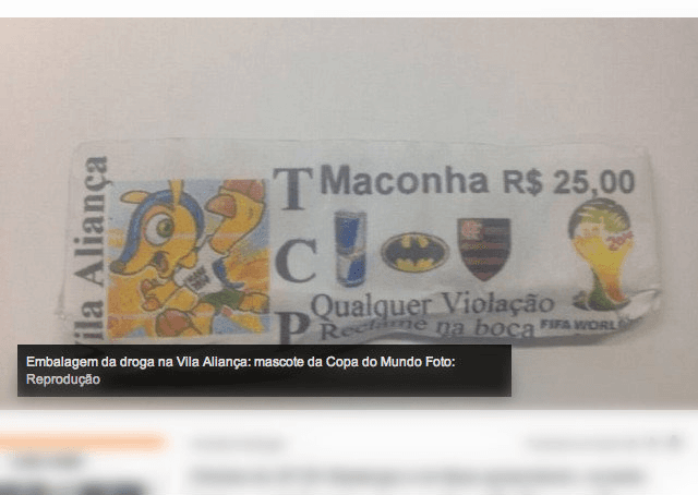 Maconha e cocaína são vendidas em embalagens personalizadas da Copa