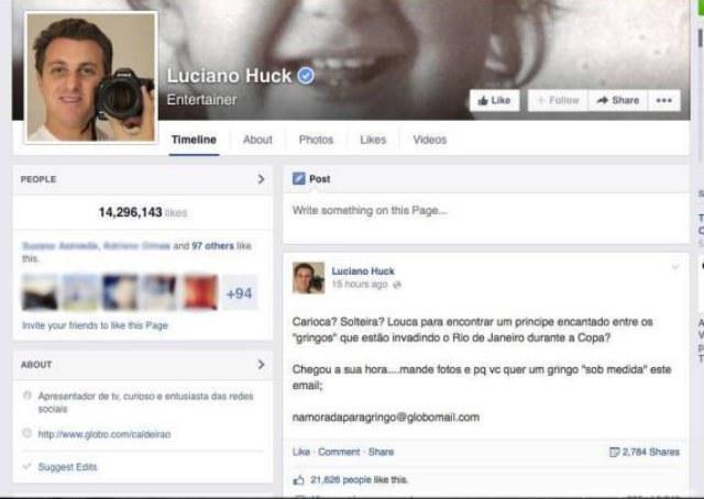 Luciano Huck chama garotas para encontrar "gringos" e gera revolta na web