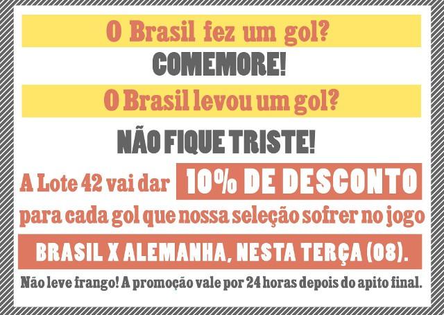 Antes de jogo, loja faz promoção: a cada gol da Alemanha, 10% de desconto
