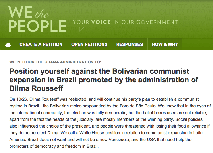 Petição que pede ajuda dos EUA “contra comunismo no Brasil” atinge meta