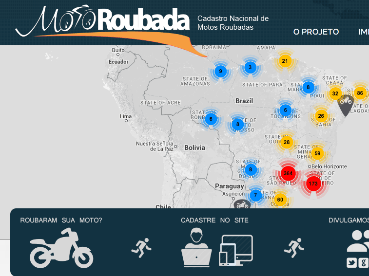 Site ajuda pessoas a encontrarem motos roubadas