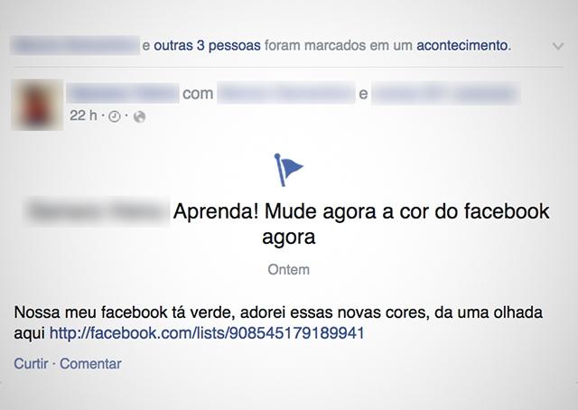Novo vírus para Facebook usa função de “acontecimento” para atrair vítimas