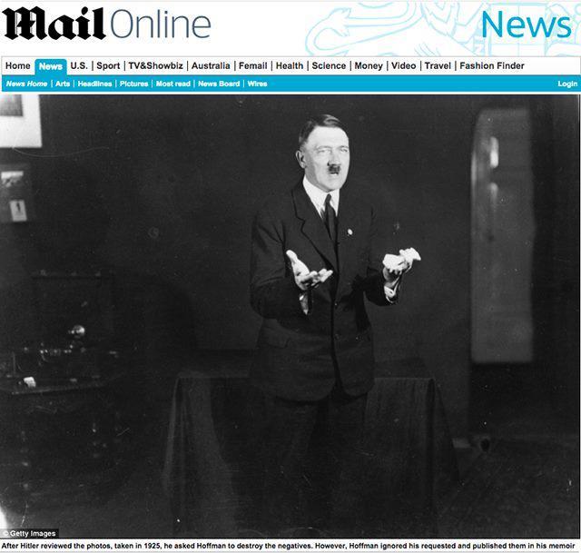 Fotografias mostram Hitler ensaiando suas técnicas de discurso