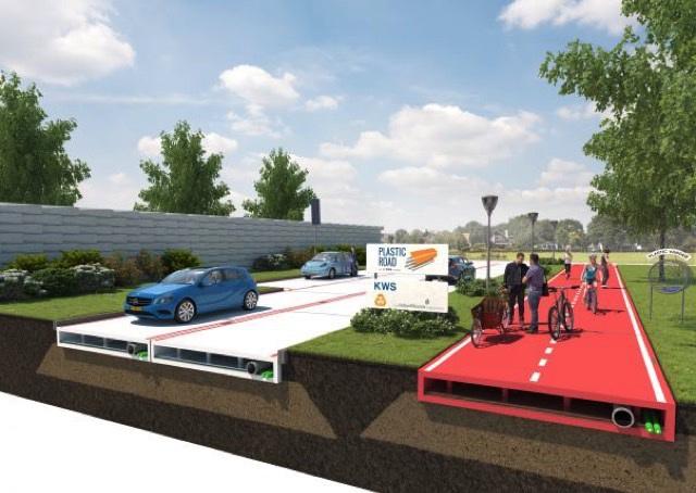 Startup cria asfalto feito de plástico reciclado
