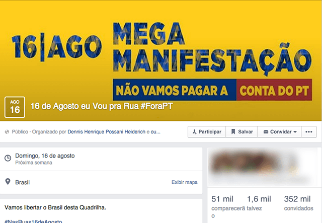 Entenda como manifestante inflou evento pró-impeachment com simpatizantes de Dilma