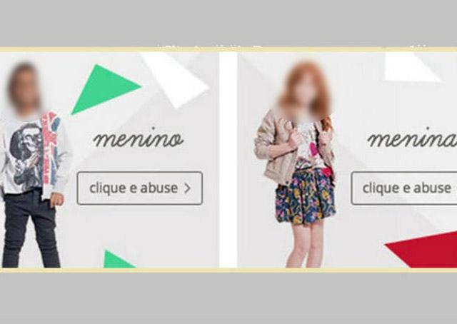 C&A usa expressão “clique e abuse” ao lado de fotos de crianças