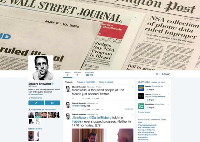 Edward Snowden atrai milhares de seguidores ao abrir conta no Twitter