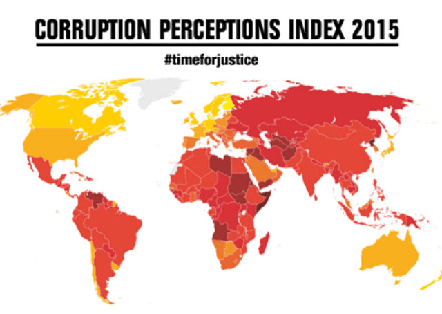 ONG divulga ranking dos países mais corruptos do mundo