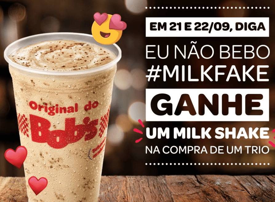 Em provocação ao McDonald's, Bob's dá milk-shake de graça