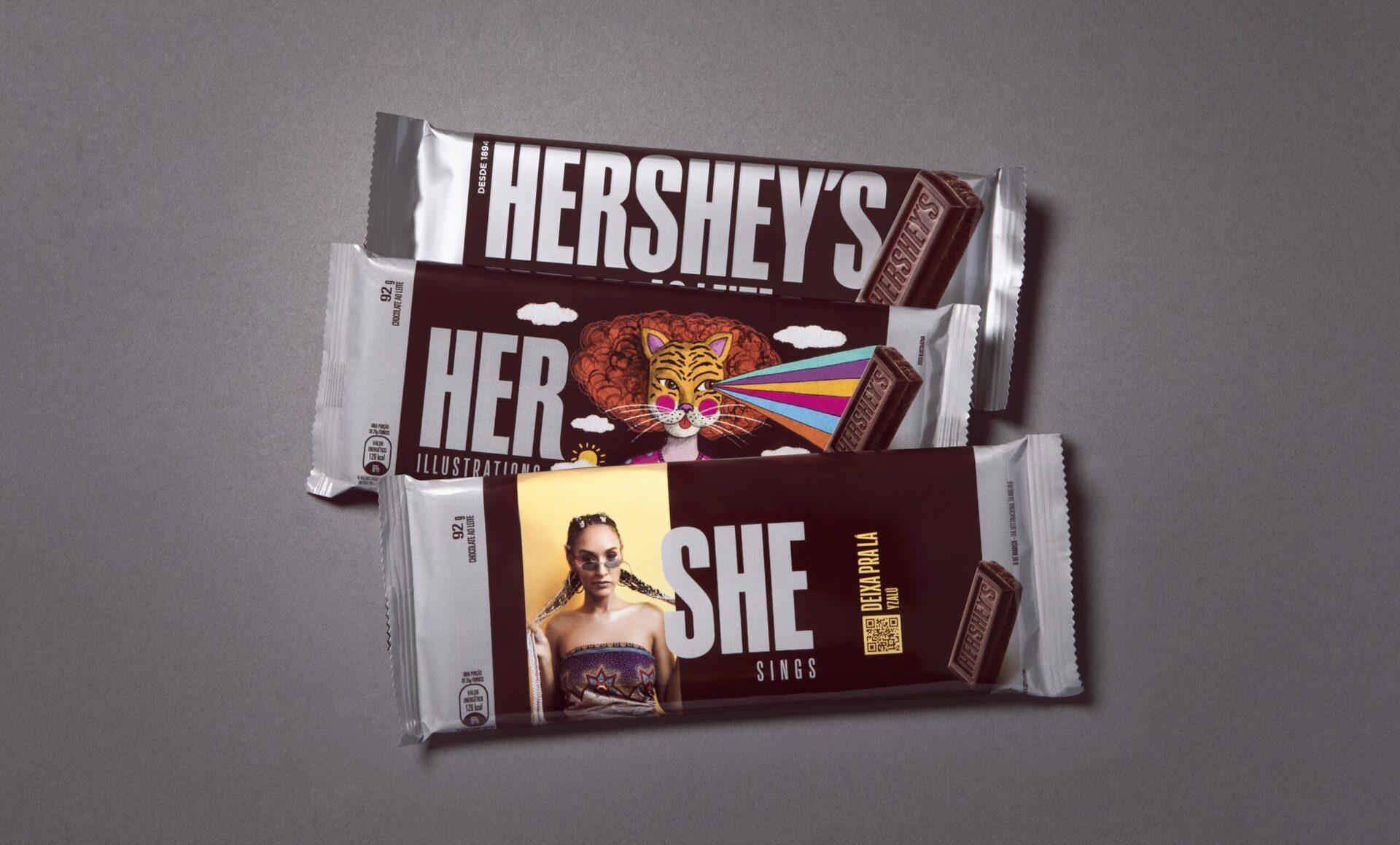 Barras de chocolate viram plataforma para empoderar artistas em ação da Hershey's